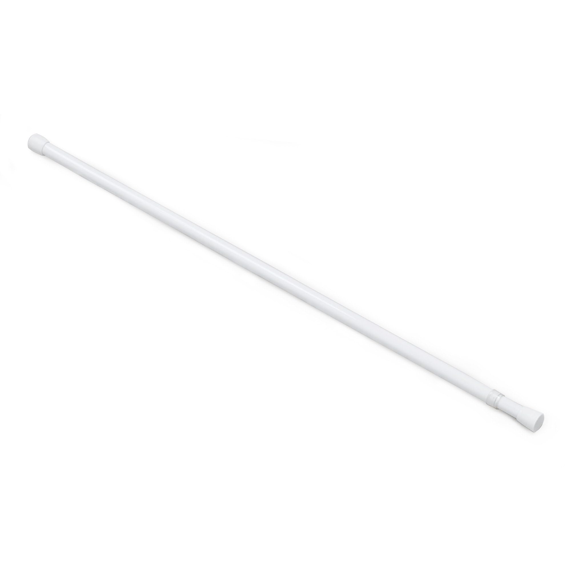 Fantasia Spring Tension Curtain Rod for Windows, 28"- 48" Adjustable Width, 5/8" Diameter - White - Tension Mount Telescoping Rod Easy to Install Tool-Free Installation