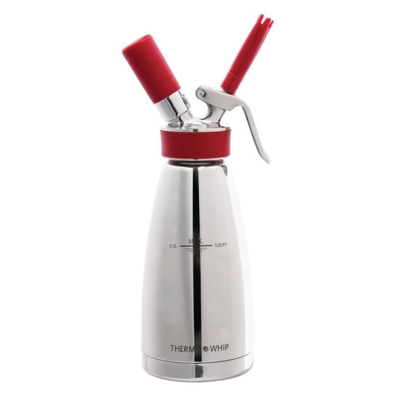 iSi Thermo Whip (1 Pint) - Stainless Steel Vacuum Insulated Food Whipper for Warm & Cold Sauces, Espumas, Desserts, Whipped Cream - Professional Kitchen Tool for Restaurant or Home Use