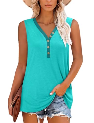 KISSMODA Womens Boho Tops for Summer Sleeveless Tanks Loose Fit Casual Blouse Daily Shirts for Leggings (S-3XL)