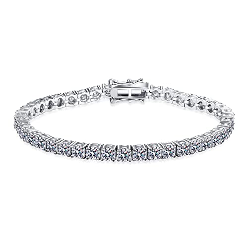 Bracelet Moissanite 0.3ct en argent 925 plaqué platine StarGems B4725