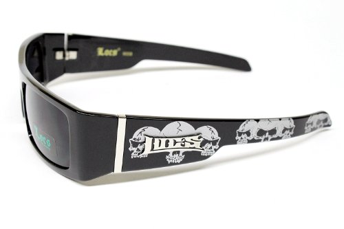 Locs Hardcore Gangster Thug Biker Sunglasses Mens Black Skull Lc592