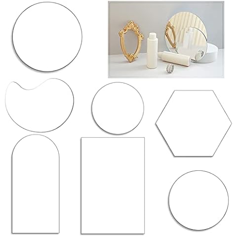 Acrylic Mirror Reflection Board,Photography Background Ornaments,Photo Props,Geometric Shape Photo Background Props Set For Shooting on Food,Jewelry,Cosmetic,Makeup,DIY Craft (7PCS) Cover