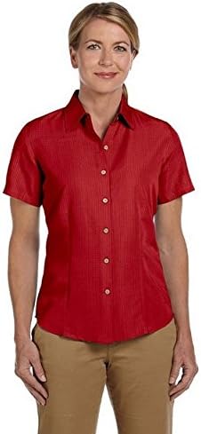 Harriton M560W Ladies Barbados Textured Camp Shirt Black X-Large - Image 2