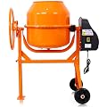 Tandagy Portable 5 Cu Ft Concrete Cement Mixer 2/3 H P Electric Mixer Machine with Wheel Freestanding Barrow Machine 120V Concrete Mixer Machine Portable Cement Mixing Machine for Stucco Mortar Seeds