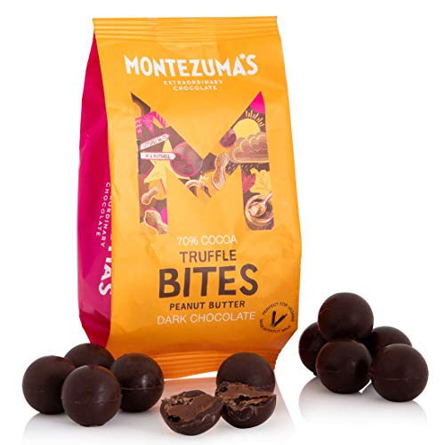 Montezuma's Truffle Bites, 70% Cocoa, Dark Chocolate With Peanut Butter, Gluten Free & Naturally Vegan, 120g Bag