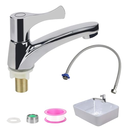 Grifo pequeño para invitados, de acero inoxidable, grifo de agua fría para invitados, grifo de agua fría, grifo de agua fría, grifo monomando para baño, pequeño grifo de agua fría con boca de filtro