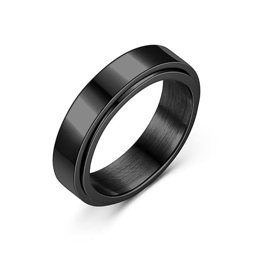 mingxinshangdian Anillos para Hombre, joyería en Acero Inoxidable,   Anillo Giratorio para Hombre, Banda de Boda,   joyería Unisex de Moda Cover