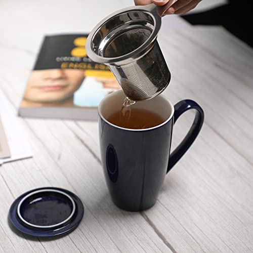 Amhomel Ceramic Tea Mug With Infuser And Lid thumb #2
