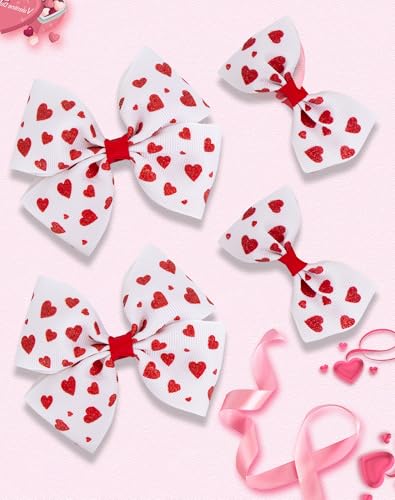 Pinzas para cabello con lazo y corazón, pack de 4 piezas miniatura 5