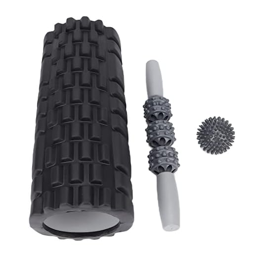Foam Fitness Stick, Foam Massage Roller Set Portabelt hårt innerslang för nacke för rygg för midja(Svart fyrdelad kostym)