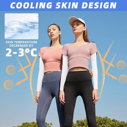 Image of BHYTAKI UV Sun Protection Arm Sleeves, UPF 50 Sports Cooling Arm Compression Sleeves for Men Women Teenager