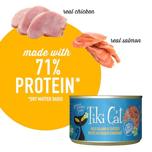 Image of Tiki Cat Luau Wet Cat Food, Wild Salmon & Chicken, 6 oz. Cans (8 Count)