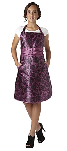 OliviaGarden Lace All Purpose Professional Apron - Plum #LA-A1