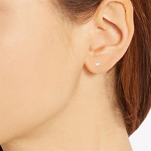 Ritastephens | 14k Gold | Freshwater Cultured Pearl | Stud | Screw Back Earrings 4 Mm4