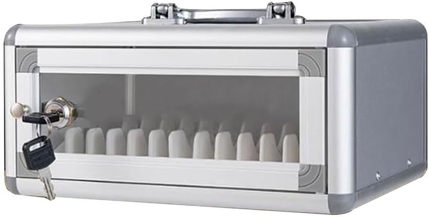 Lockable Aluminum Alloy Cell Phone Locker Box - Mobile Phone Management Storage Cabinet for Schools, Classrooms, Military - 36 Slots for Secure Device Organization