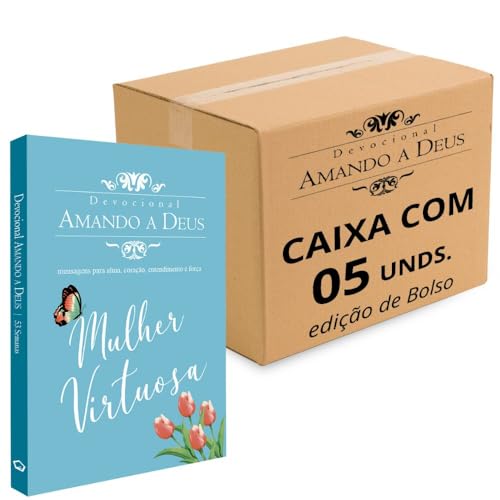 Devocional Amando a Deus Mulher Virtuosa | Edição de Bolso | Caixa com 5 Unidades | Ideal para Igrejas, Evangelização, Lembrancinhas Cristãs e Presentes