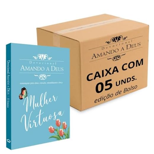 Devocional Amando a Deus Mulher Virtuosa | Edição de Bolso | Caixa com 5 Unidades | Ideal para Igrejas, Evangelização, Lembrancinhas Cristãs e Presentes