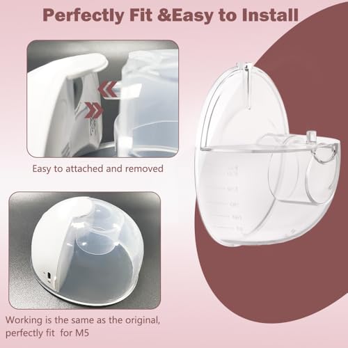Image of One Milk Collector Cup Only Compatible with Momcozy M5 Wearable Breast Pump Replacement Accessories, Not for Others