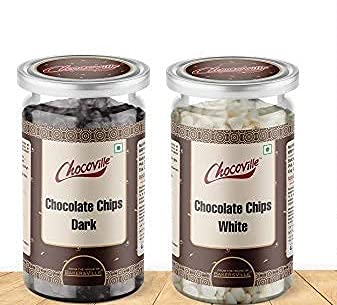 Chocoville Chocolate Chips Combo (Dark Chips, 200 g + White Chips, 200 g) (B083M4Y45L) Amazon Price History, Amazon Price Tracker