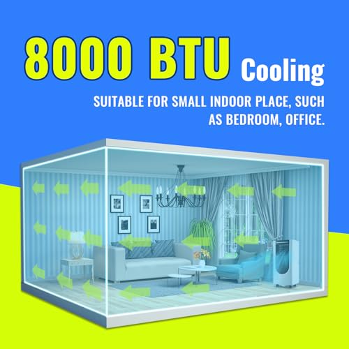 Image of Portable Air Conditioner 3 In 1 Portable AC with Remote Control 8000 BTU ASHRAE (4400 BTU SACC) Dehumidifier, Fan Mode Suit for Room up to 250 Sq. ft Black&White