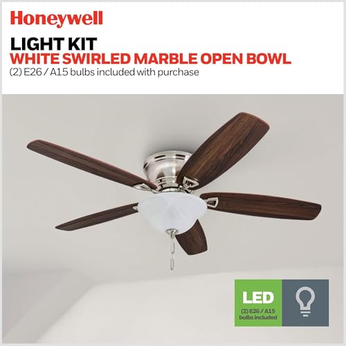 Honeywell Glen Alden 52 Inch Classic Flush Mount Indoor LED Ceiling Fan - image 5