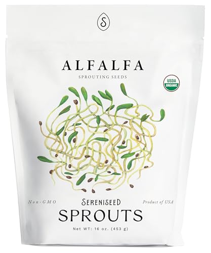 Organic Alfalfa Sprout Seeds (16 oz) – Non-GMO, Heirloom Seeds for Sprouting and Microgreens