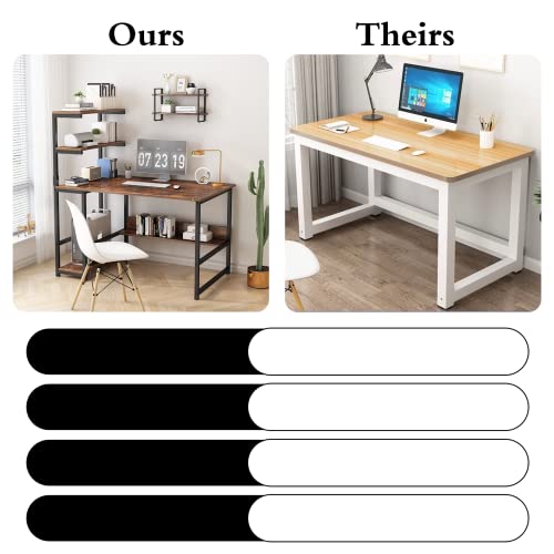 Alisened Computer Desk With 4-Tier Storage Shelves, 43.3 Inch Modern Large Office Desk Computer Table Studying Writing Desk Workstation With Bookshelf And Tower Shelf For Home Office #TOP4