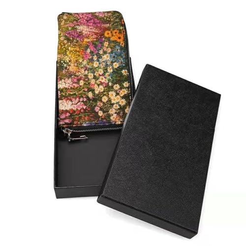 Colorful Flowers Garden Clutch Wallet Wristlet Long Handbag PU Leather with Card Slots Cash Coin Pocket for Women Men3