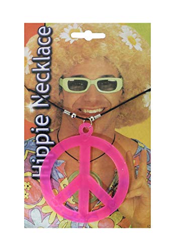 21Fashion Collier hippie pour adulte - Style années 60 et 70 - Rose - Taille unique Cover