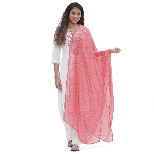 Image of Rangriti Women Coral Polyester Dupatta FREE SIZE