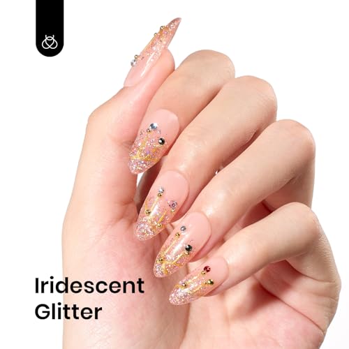 Image of Beetles Glitter Gel Nail Polish 15ML Rose Gold Reflective Pink Gel Polish Dazzling Princess Nail Art Design Manicure Salon (1Pcs)