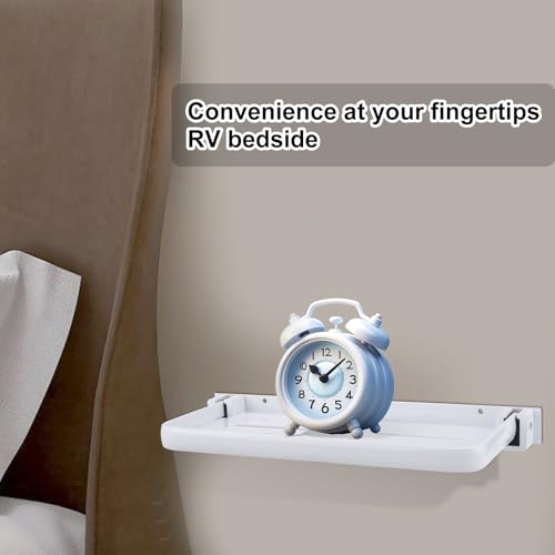 Wohnmobilregal, Wohnmobil Aluminium Klappregal um 90 Grad Klappbares Wandregal für den Innenbereich Wandmontierte Klappregale Schaffen Platz für Wohnmobil Wohnwagenbett Küchensofa (Weiß)