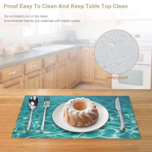 Sets de table antidérapants bleus 45 x 30 cm pour protéger la table du chaud - 5