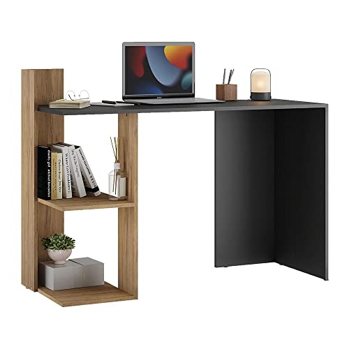 Escrivaninha Mesa para Computador Dubai Multimóveis Preta/rustic