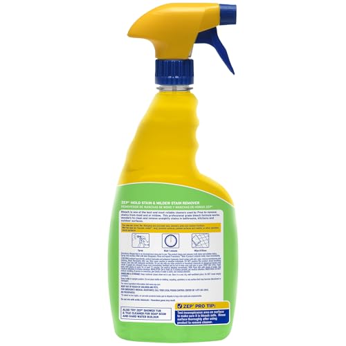 zep mold stain and mildew stain remover - 32 oz pack of 4 zumildew32 - professional strength no scrub formula