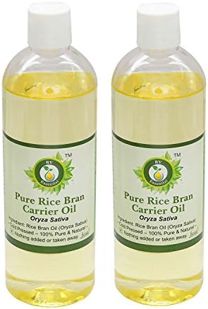 R V Essential Rice Bran Oil | Oryza Sativa | For Skin | For Hair | For Massage | Unrefined | 100% Pure Natural Cold Pressed | 100ml+100ml | Pack of Two By R V Essential