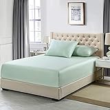 Royal Hotel Bedding ABRIPEDIC Eucalyptus Tencel Lyocell Fitted Sheet, 600 Thread Count, Silky Soft Fitted-Sheet, 100% Tencel Fitted, Top-Split-King : Adjustable Split Top King, Sea