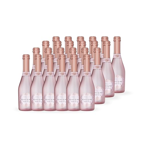 SCAVI & RAY Wild Berry Sprizz Piccolo 24 x 0 2 l Glasflaschen fruchtiger Aperitif-Cocktail mit feiner Perlage Himbeere Brombeere Cranberry & Hibiskus 5 5% Vol. Alkohol perfekt für unterwegs