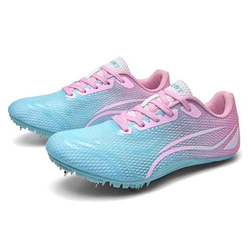 Zapatillas de atletismo con clavos Sprint, amortiguación con placa de carbono, 7 clavos, malla, transpirables, antideslizantes, ligeras, unisex, para mujer, hombre, atletismo, carreras, 35-44 EU