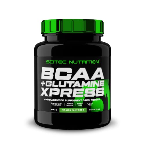 Scitec Nutrition BCAA + Glutamine Xpress mit Glutamin und Taurin, Zuckerfrei, Glutenfrei, 600 g, Mojito