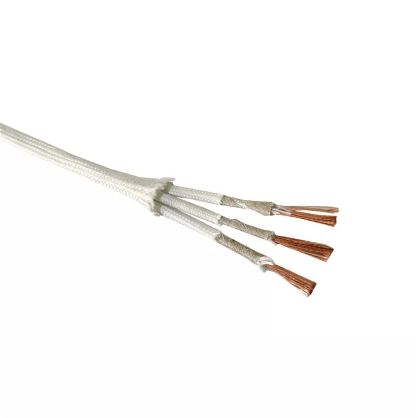 500 ° High Temperature Cable 2 Core 3 Core Wire Heat Resistant Mica Braided Wire Fireproof 0.5mm 0.75mm 1.0mm 1.5mm 2.5mm 4.0mm Wire and Cable(3 core,5M_17 AWG 1.0MM)