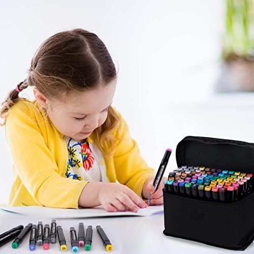 Image of EMNDR 60Pcs Dual Tip Art Markers Set Chisel Sketch Markers for Artists, Kids & Adults - Vibrant Alcohol-Based Colour Pens for Drawing, Calligraphy, Illustration & Craft (60 Pcs)