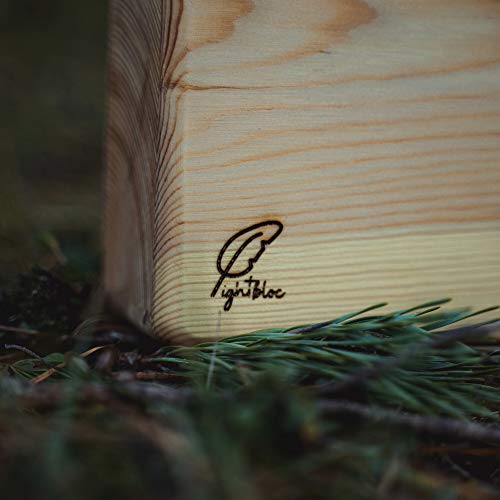 lightbloc Yogablok van hout, zeer licht, voor oefeningen – 2 eenheden – ondersteuning en verdieping van de houdingen – handgemaakt, natuurlijk – accessoires – yoga-noppen – pilates - Image 7