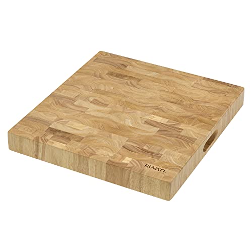 Tabla de cortar rectangular de madera maciza de roble 17x16x2 pulg miniatura 1