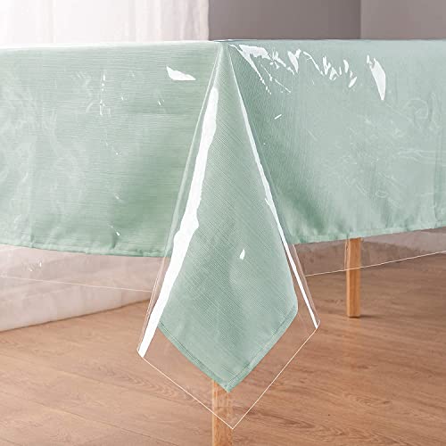 Newthinking Transparent PVC Table Cloth Wipe Clean Clear Tablecloth