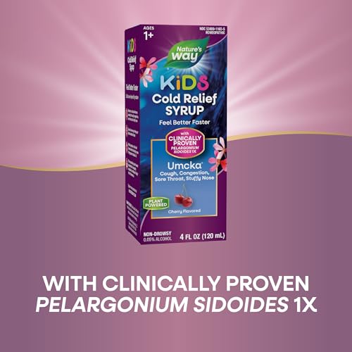 Nature's Way Umcka Cold Relief Syrup for Kids 1+, Shortens Duration & Reduces Severity, Multi-Symptom Homeopathic Cold Remedy, Phenylephrine Free, Cherry Flavored, 4 Fl Oz (Pack of 2) - image 3