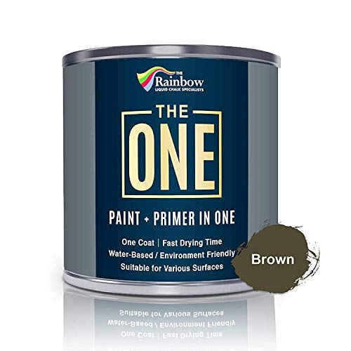 The One Paint Matte 250ml - Multi Surface Paint - No Undercoat or Primers Required (Brown)