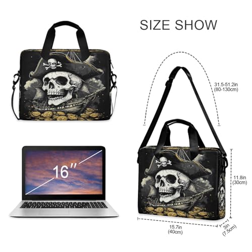 Bolso para portátil ALAZA con estampado Pirata hueso dorado miniatura 4