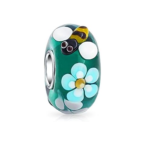 Bling Jewelry Abalorios de Plata con Abeja y Flor Cover