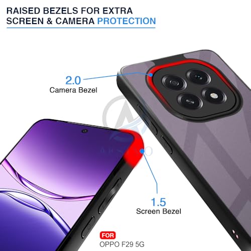 Image of AESTMO Oppo F29 5G Back Cover | 360 Protection | Crystal Clear Hard Back Transparent | Bumper Case for Oppo F29 5G (PC+TPU, Black Bumper)